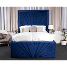 Catania Bed - Velvet Fabric Ottoman Bed with Tall Headboard - Furniture Network