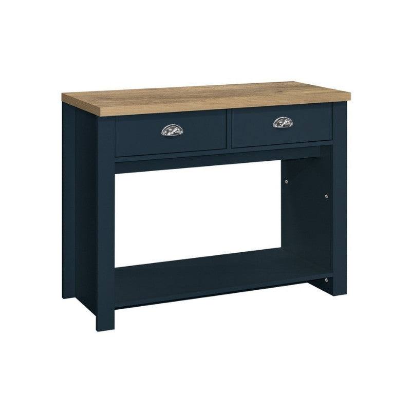 Highgate 2 Drawer Console Table - Navy, Cream, Grey - Furniture Network