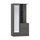 Nevada 1 Door Open Shelf Mirrored Wardrobe - Furniture Network