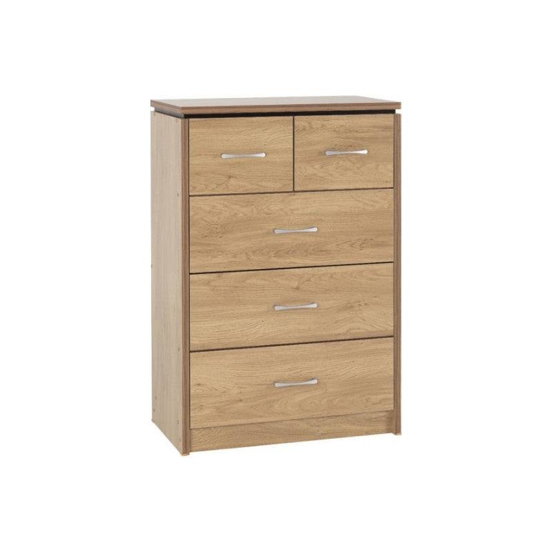 Charles 3+2 Drawer Chest (Brown, White) - Furniture Network