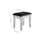 Valencia Mirrored Dressing Table Stool - Furniture Network