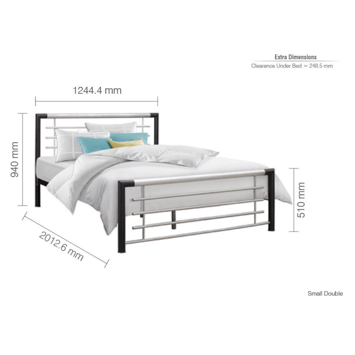 Faro Grey Metal Bed - Single, Queen, Double - Furniture Network