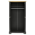 Toledo 2 Door Wardrobe in White or Black - Furniture Network