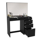 Ava 5 Drawer Dressing Table with Mirror - White or Black - Furniture Network