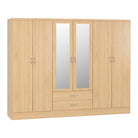 Nevada 6 Door 2 Drawer Mirrored Wardrobe - Furniture Network