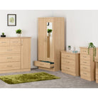 Nevada 2 Door 1 Drawer Mirrored Wardrobe - Furniture Network