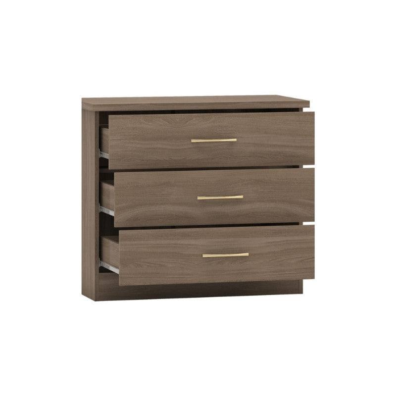 Nevada 3 Drawer Chest (Nightstand / Bedside) - Furniture Network