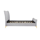 Clover Grey Velvet Fabric Bed - Queen, Double, King - Furniture Network