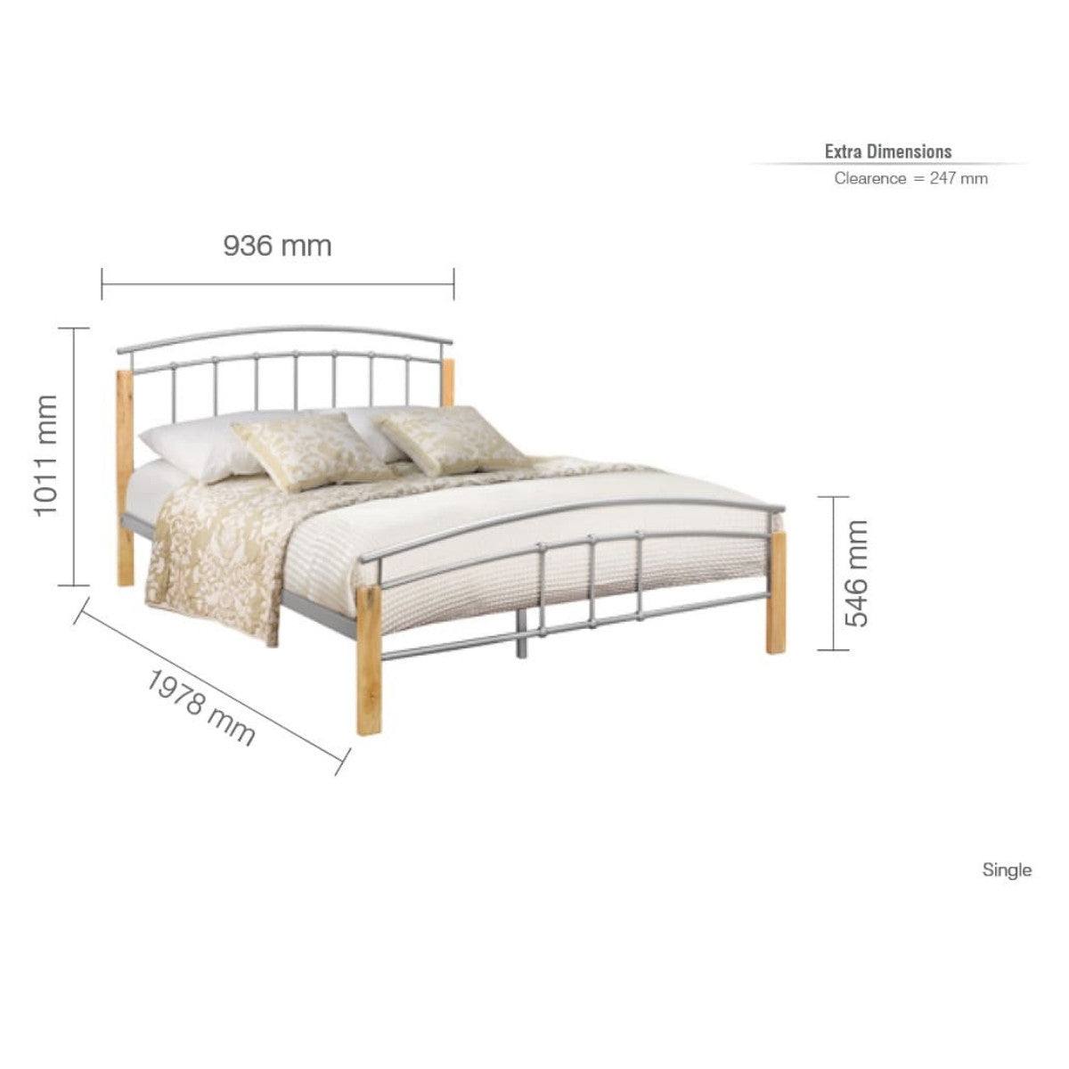 Tetras Grey Metal Bed - Single, Queen, Double, King - Furniture Network