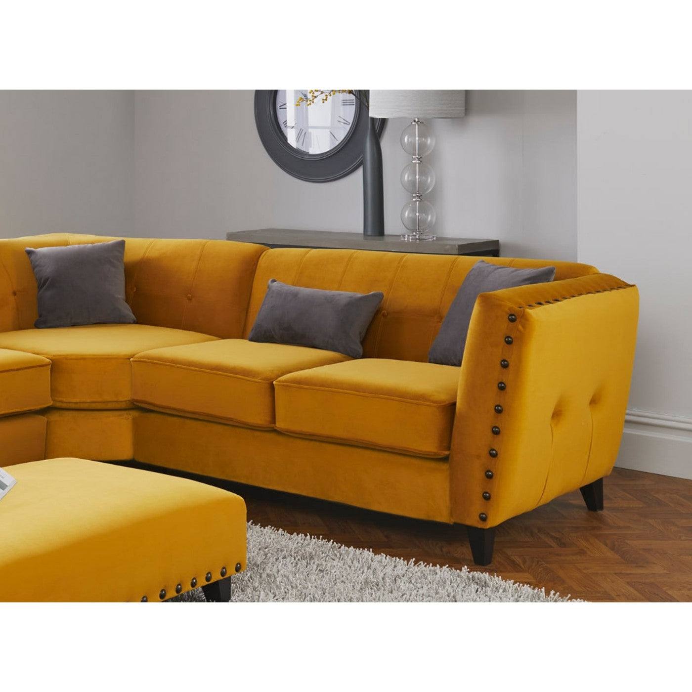 Infinity Corner Sofa - Bespoke Sofa Collection in Mustard, Grey, Black, Blue - Furniture Network