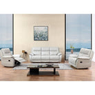 Rimini Leather Recliner Sofa Set - Grey or White - Furniture Network