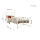 Sophia Pink or Cream Single Metal Bed - Furniture Network