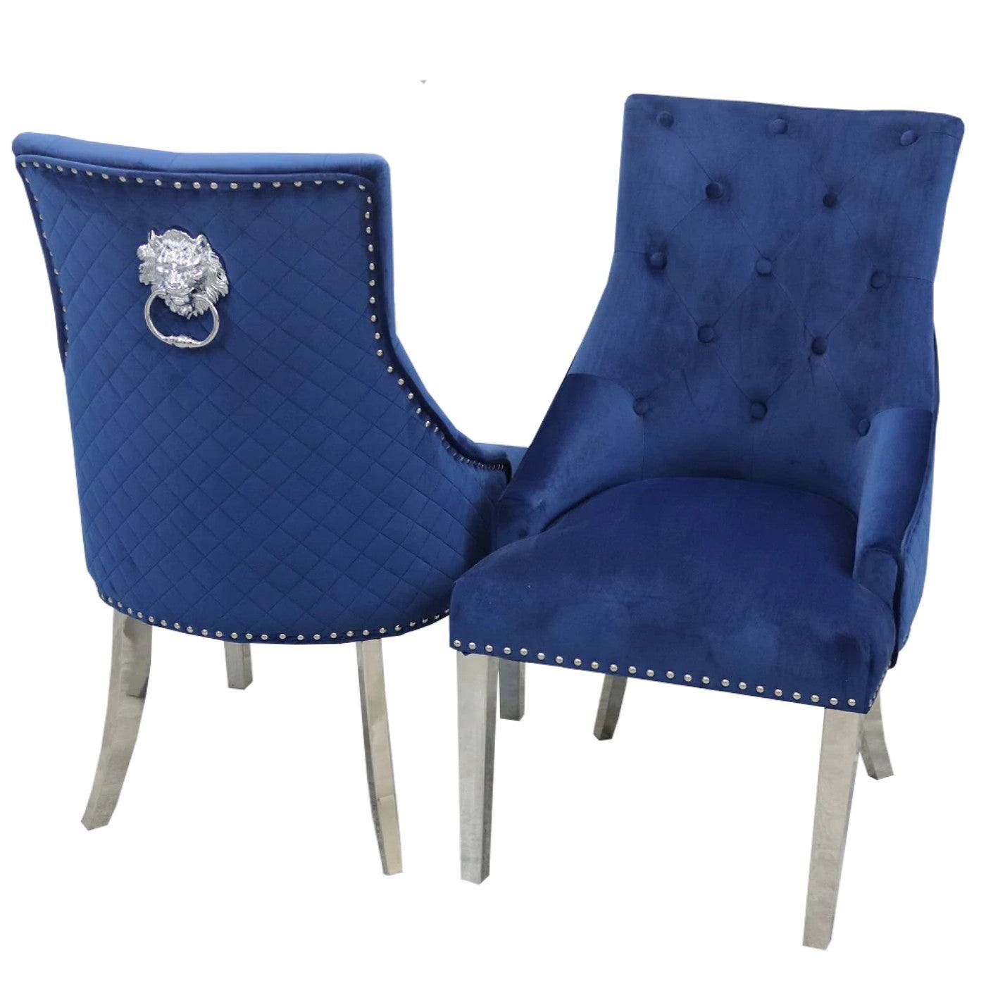 Bentley Dining Chair with Lion Knocker & Quilted Back - Furniture Network