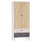 Nordic 2 Door 2 Drawer Wardrobe in Beige - Furniture Network