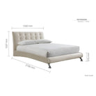 Hemlock Cream Velvet Fabric Bed - Queen, Double, King - Furniture Network