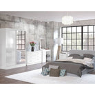 Lynx 2 Door Sliding Mirrored Wardrobe in White - Furniture Network