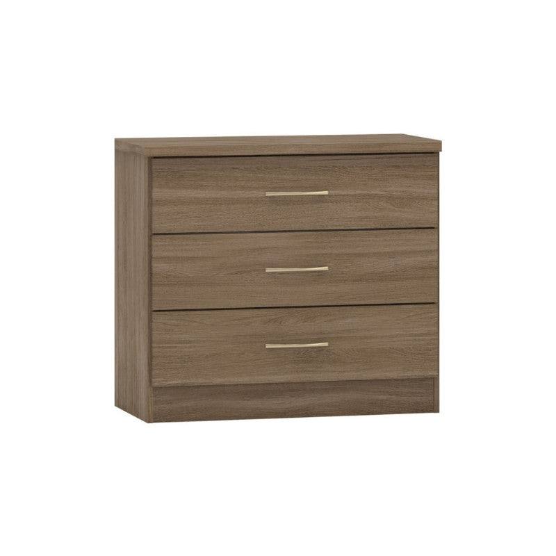 Nevada 3 Drawer Chest (Nightstand / Bedside) - Furniture Network