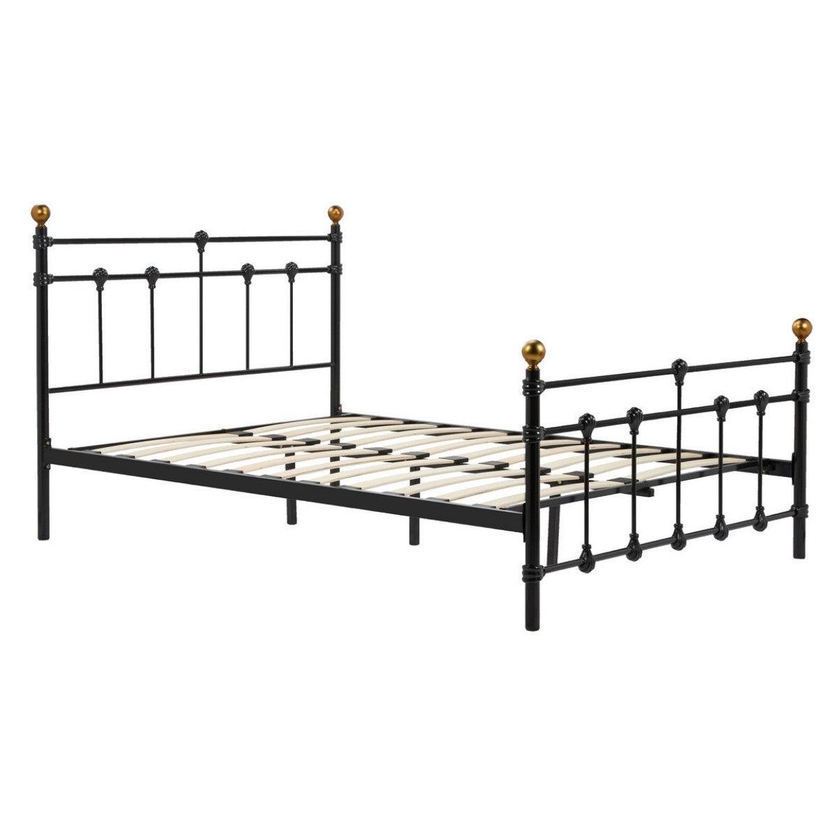 Atlas Black Metal Bed - Single, Queen, Double - Furniture Network