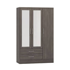 Nevada 3 Door 2 Drawer Mirrored Wardrobe - Furniture Network