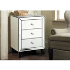 Augustina Mirrored 3 Drawer Nightstand - Furniture Network