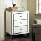 Augustina Mirrored 3 Drawer Nightstand - Furniture Network