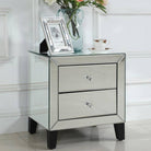 Augustina Mirrored 2 Drawer Nightstand - Furniture Network