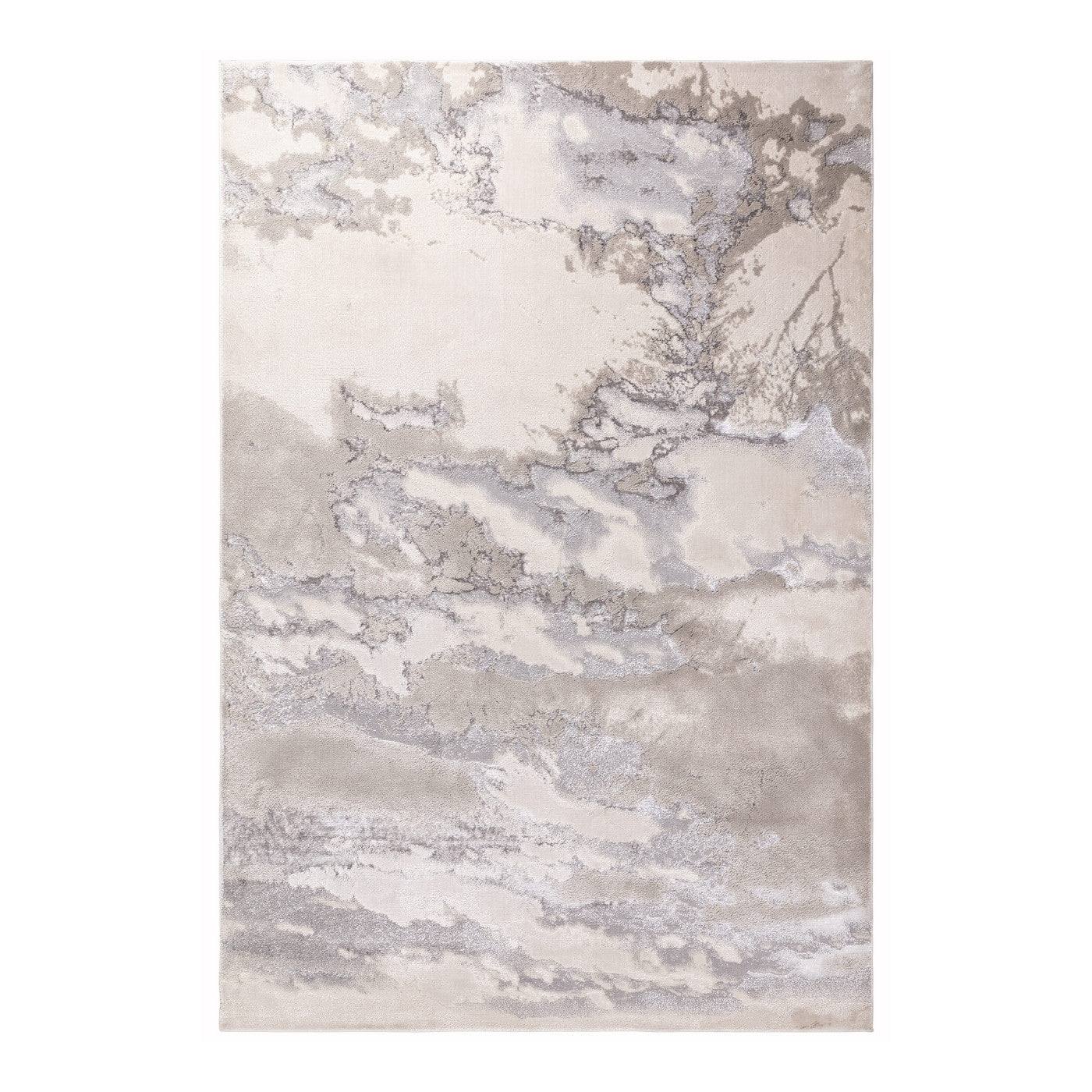 Aurora Cloud Marble Rug in Silver - Abstract & Geometric - Furniture Network