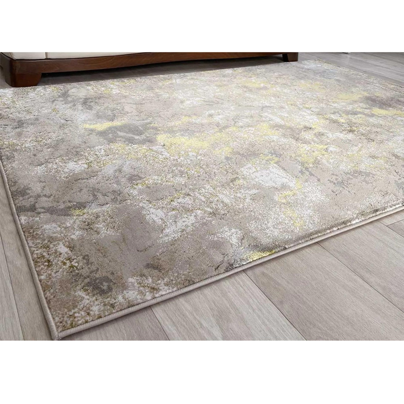 Aurora Galaxy Metallic Gold Rug - Abstract & Geometric - Furniture Network