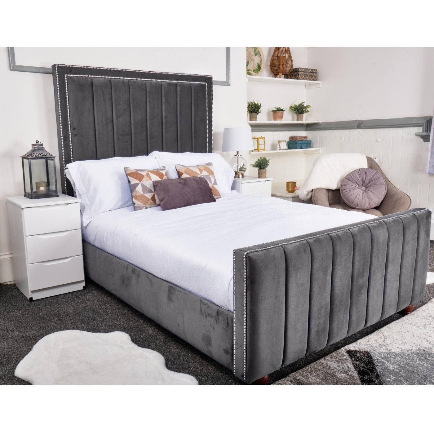 Belgravia Bed - Velvet Fabric Ottoman Bed Frame Queen, Double, King - Furniture Network