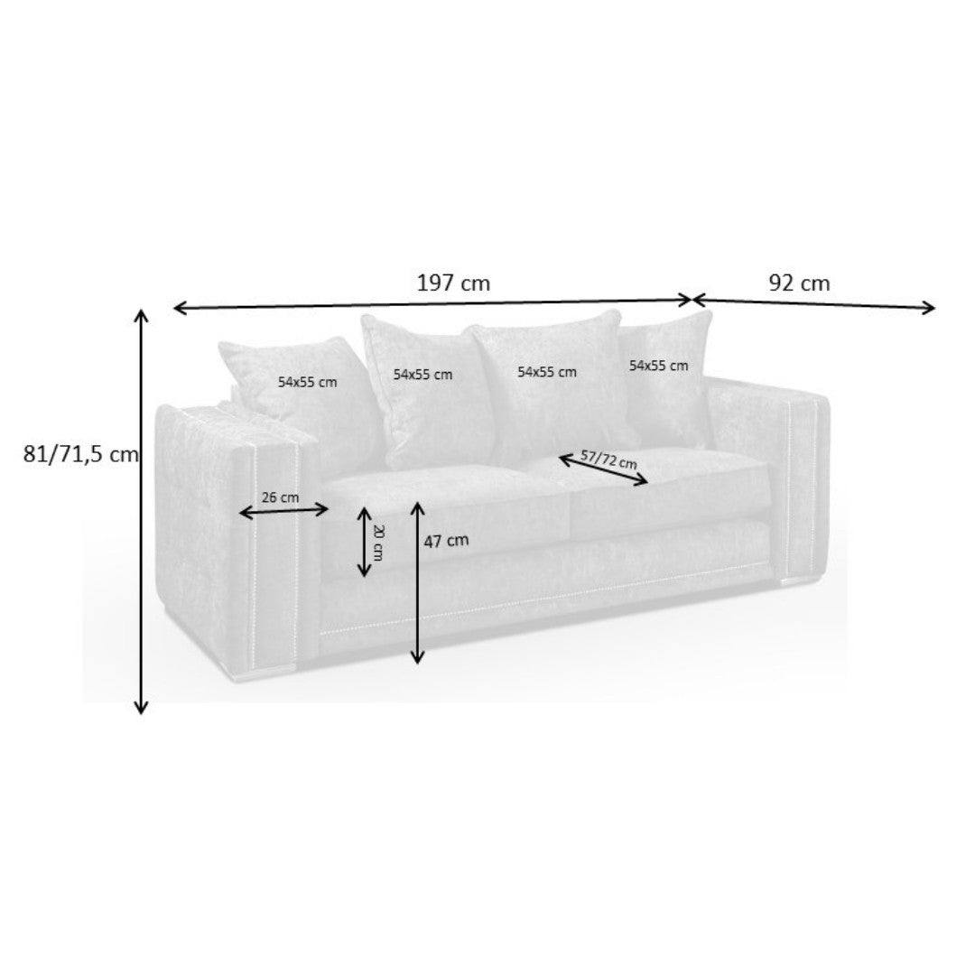 Bentley Full Back 3+2 Sofa Set (Mink) - Furniture Network