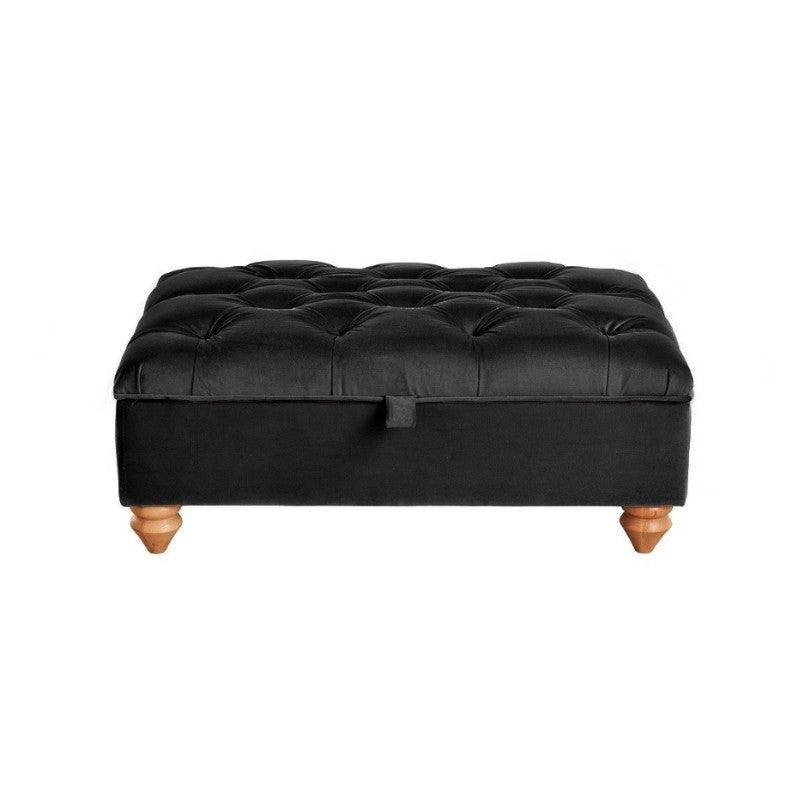 Black Velvet Footstool winchester chesterfield sofa