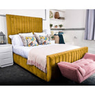 Calypso Bed - Velvet Fabric Ottoman Storage Bed - Furniture Network