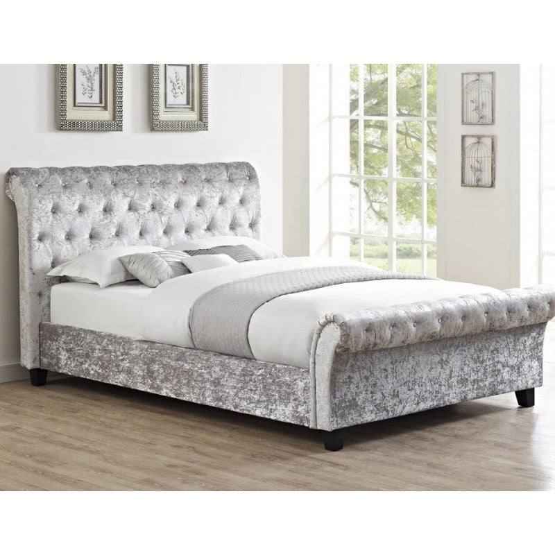 Casablanca Crushed Velvet Bed (Grey, Black, Teal, Blue+) - Furniture Network