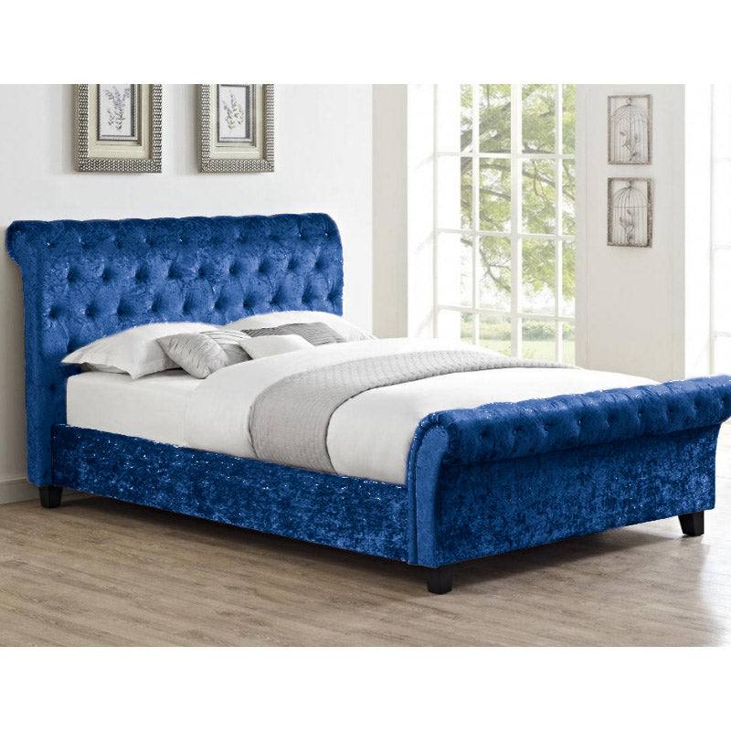 Casablanca Crushed Velvet Bed (Grey, Black, Teal, Blue+) - Furniture Network