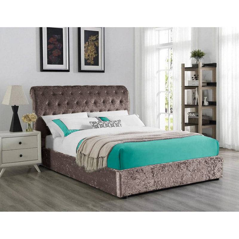 Casablanca Ottoman Storage Crushed Velvet Bed - Furniture Network