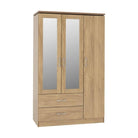 Charles 3 Door Mirrored Wardrobe - Furniture Network