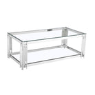 Luxury Clear Glass and Silver Cleveland Coffee Table - Furniture Network