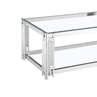 Luxury Clear Glass and Silver Cleveland Coffee Table - Furniture Network