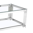 Luxury Clear Glass and Silver Cleveland Coffee Table - Furniture Network