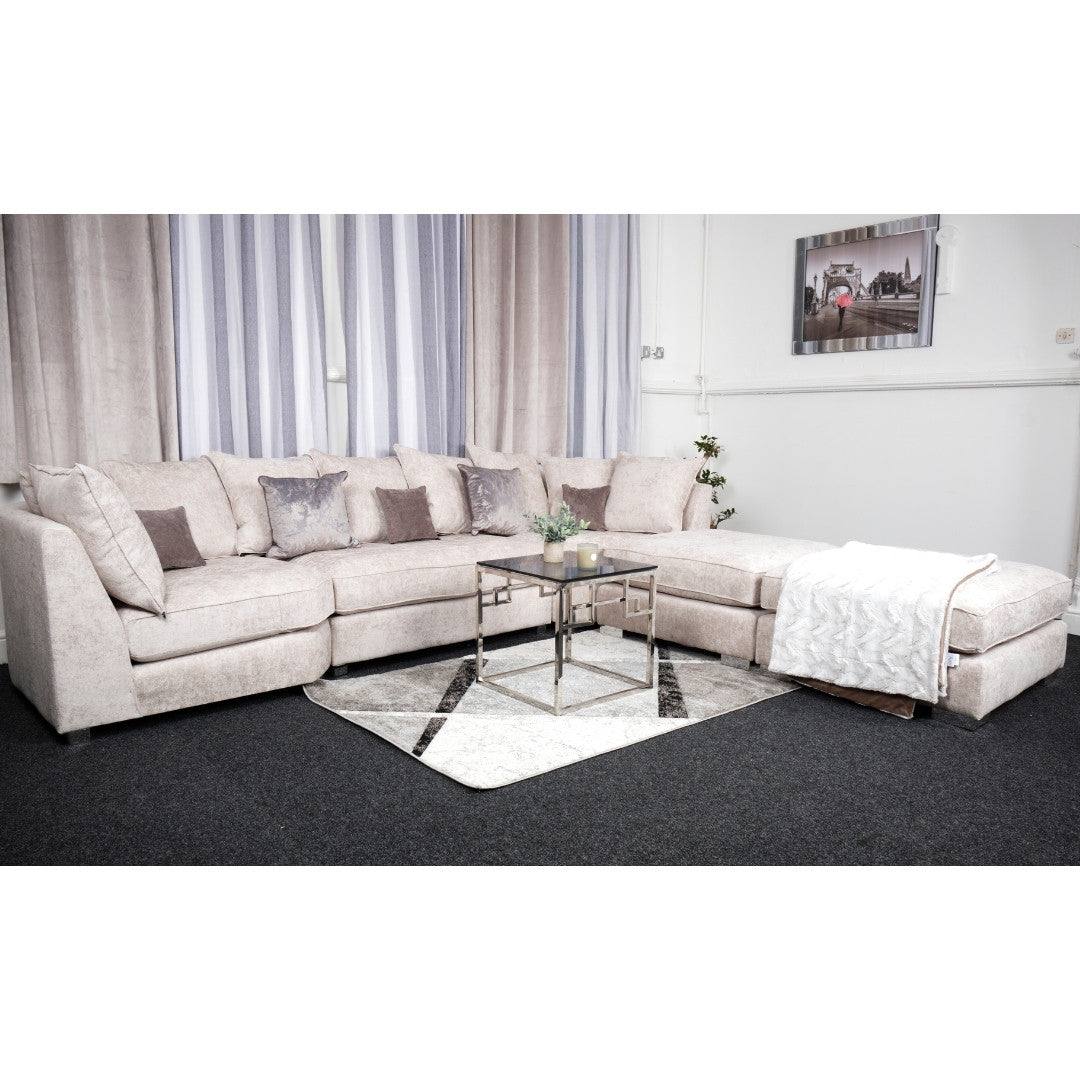 Bishop U-Shape Corner Sofa Scatter Back Beige - Furniture Network