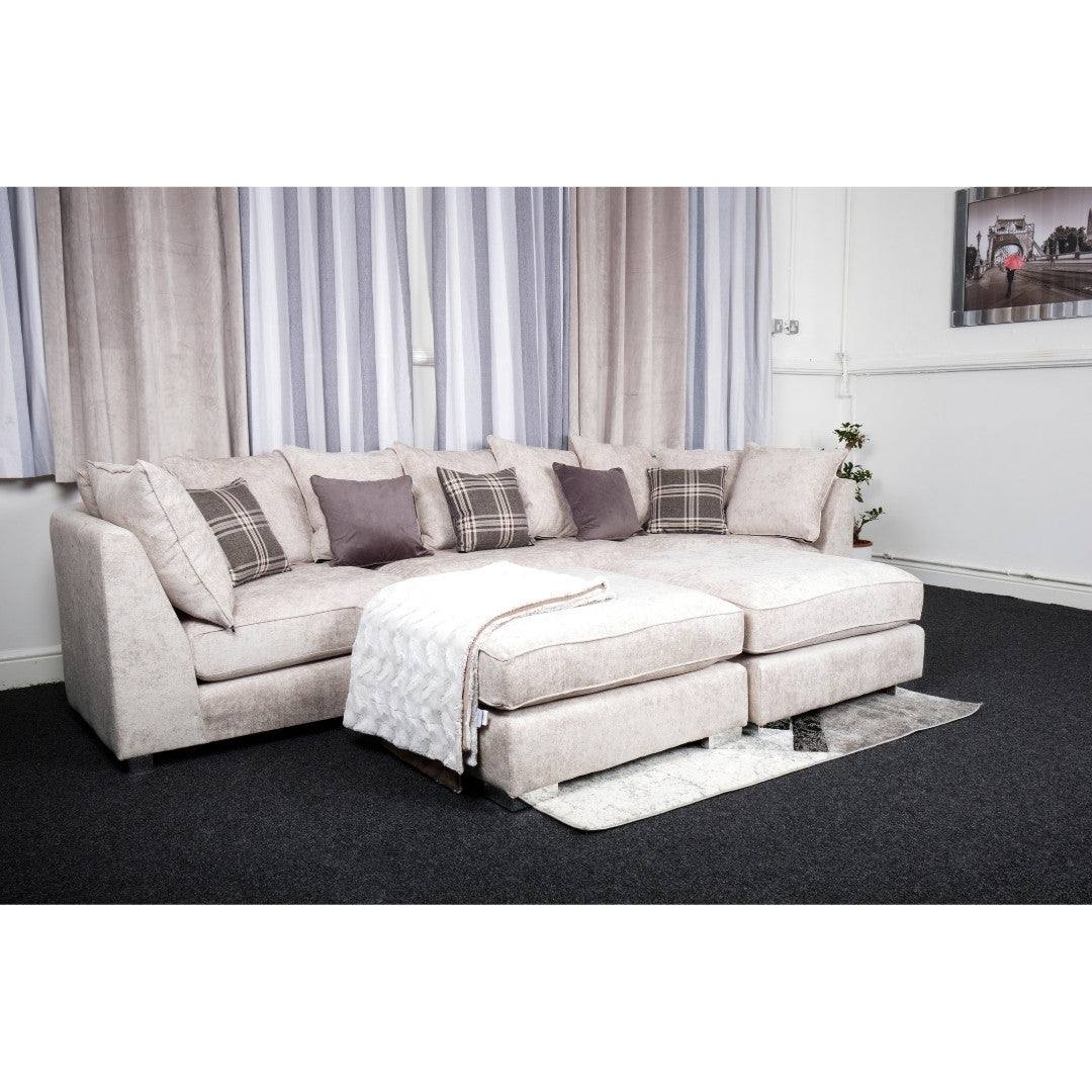 Bishop U-Shape Corner Sofa Scatter Back Beige - Furniture Network