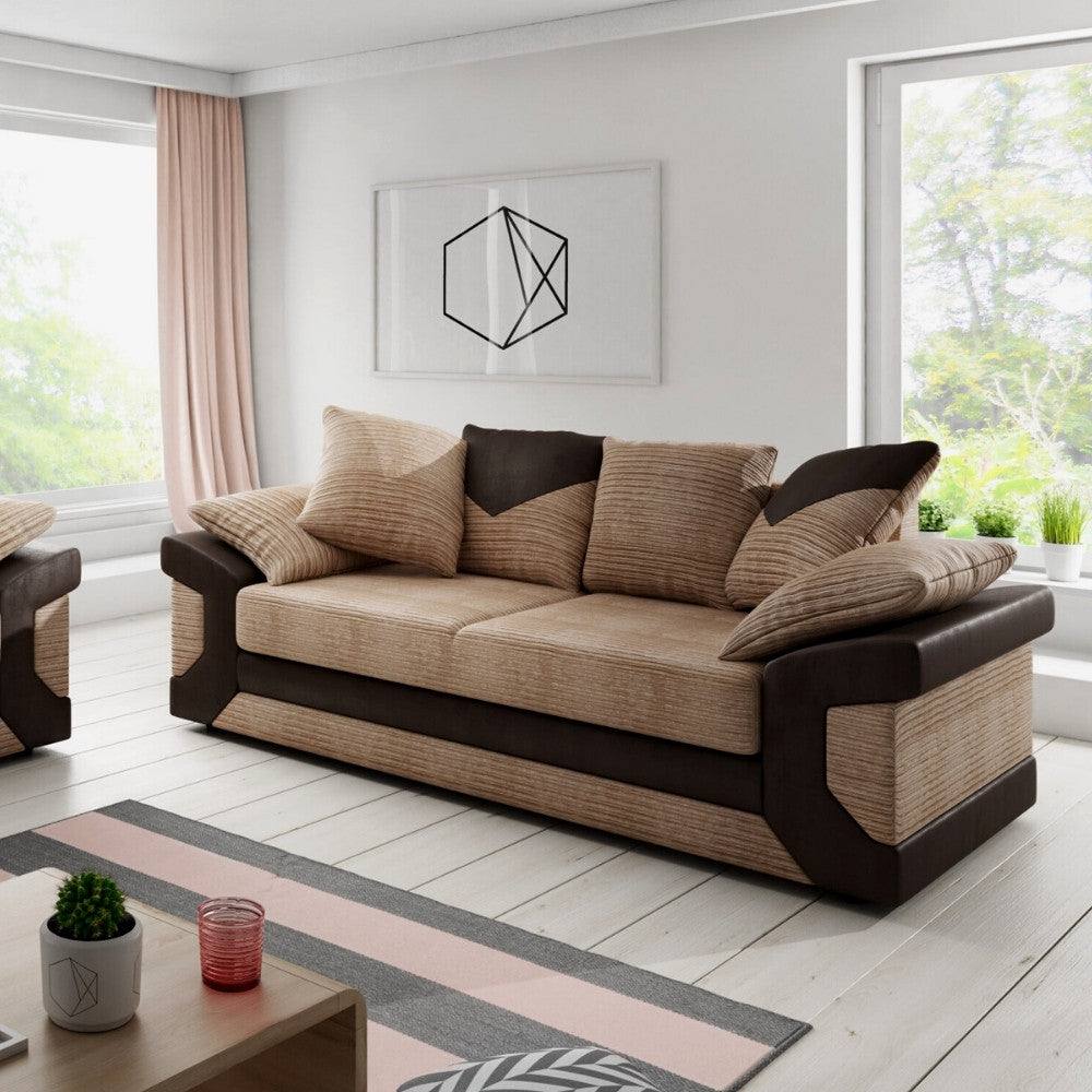 Dino 3+2 Sofa Set, 3 and 2 Seater Sofas in Grey or Brown - Furniture Network