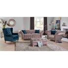 Bespoke Winchester Chesterfield 3+2 Sofa Set - Blue, Grey, Silver, Black, Green, Mustard - Furniture Network