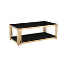 Black and Gold Cleveland Glass Coffee Table - Furniture Network