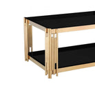 Black and Gold Cleveland Glass Coffee Table - Furniture Network