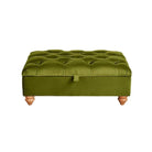 Green olive Velvet Footstool winchester chesterfield sofa