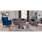 Bespoke Winchester Chesterfield 3+2 Sofa Set - Blue, Grey, Silver, Black, Green, Mustard - Furniture Network