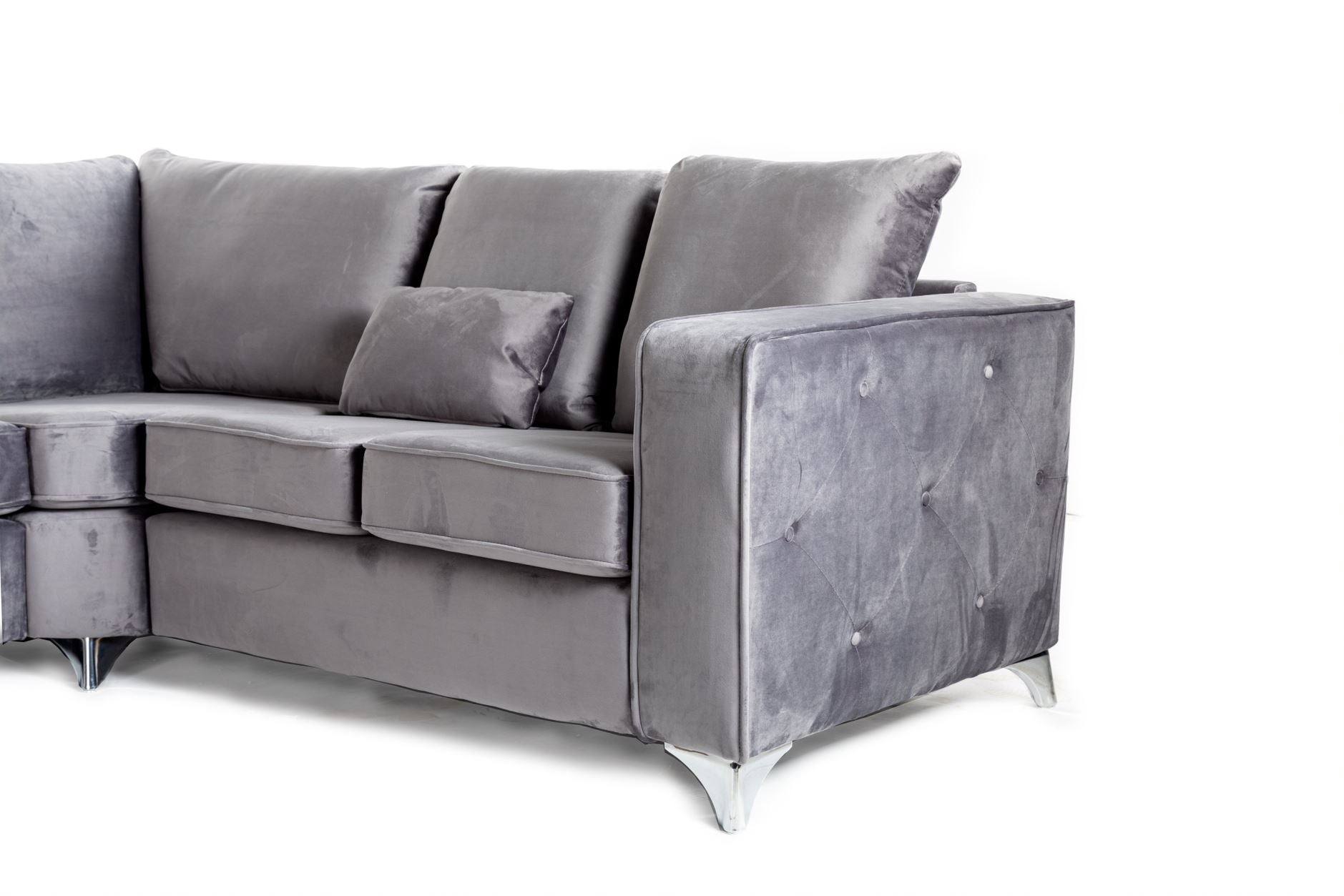 Paris Corner Sofa (Grey, Blue) - Furniture Network