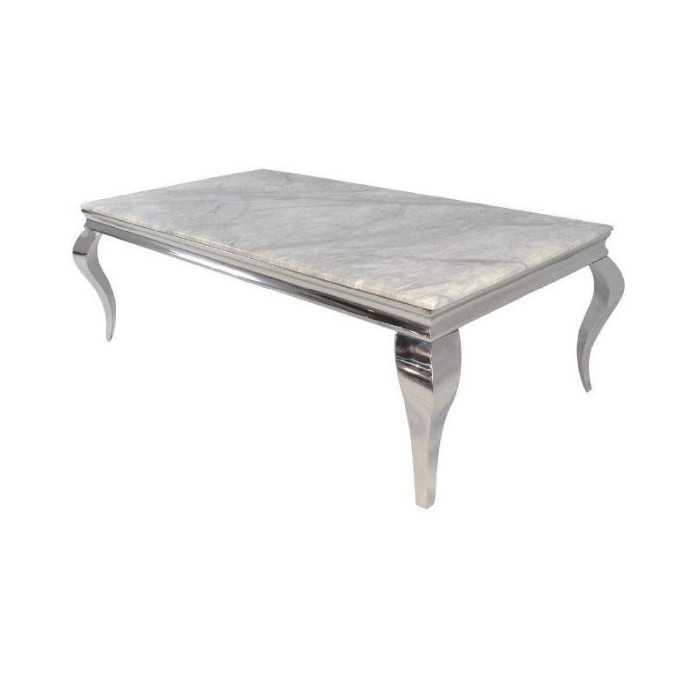 Louis Marble or Glass Coffee Table in White, Black or Grey - Furniture Network