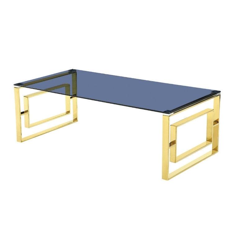 Memphis Grey & Gold Glass Coffee Table - Furniture Network